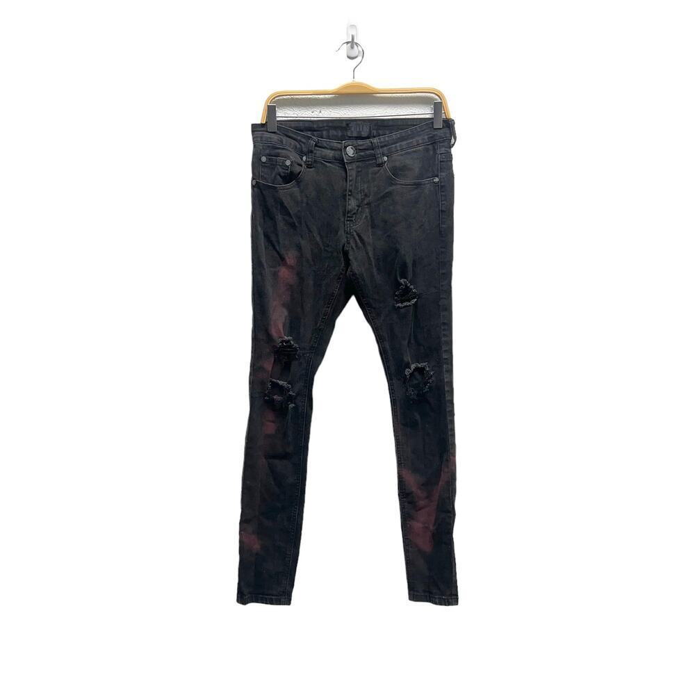 THRT black denim paint splatter‎ size 30 men street wear